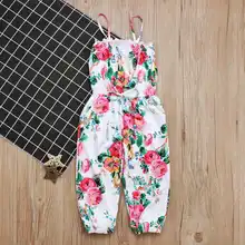 Боди с цветами для маленьких девочек, детская блузка, комбинезон, детский летний комбинезон на рост 90-130 см