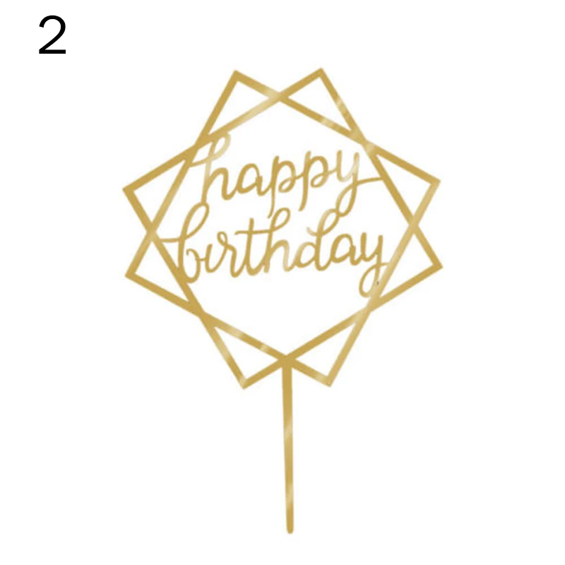 Горячая новинка любовь с днем рождения акриловый торт Топпер флаг карты вечерние украшения дома принадлежности XH8Z ST10 - Цвет: 2