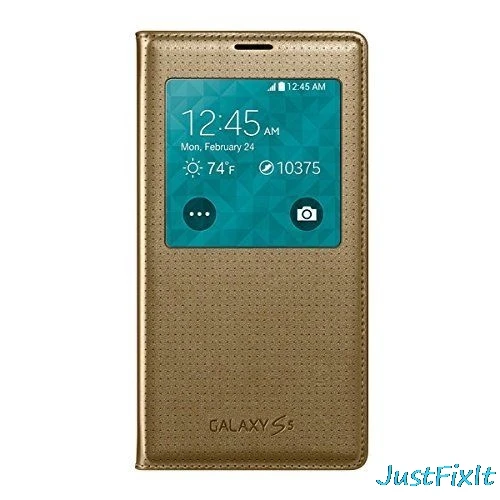 Чехол для samsung SM-G900 G900F Galaxy S5 S, чехол с функцией просмотра - Цвет: Золотой