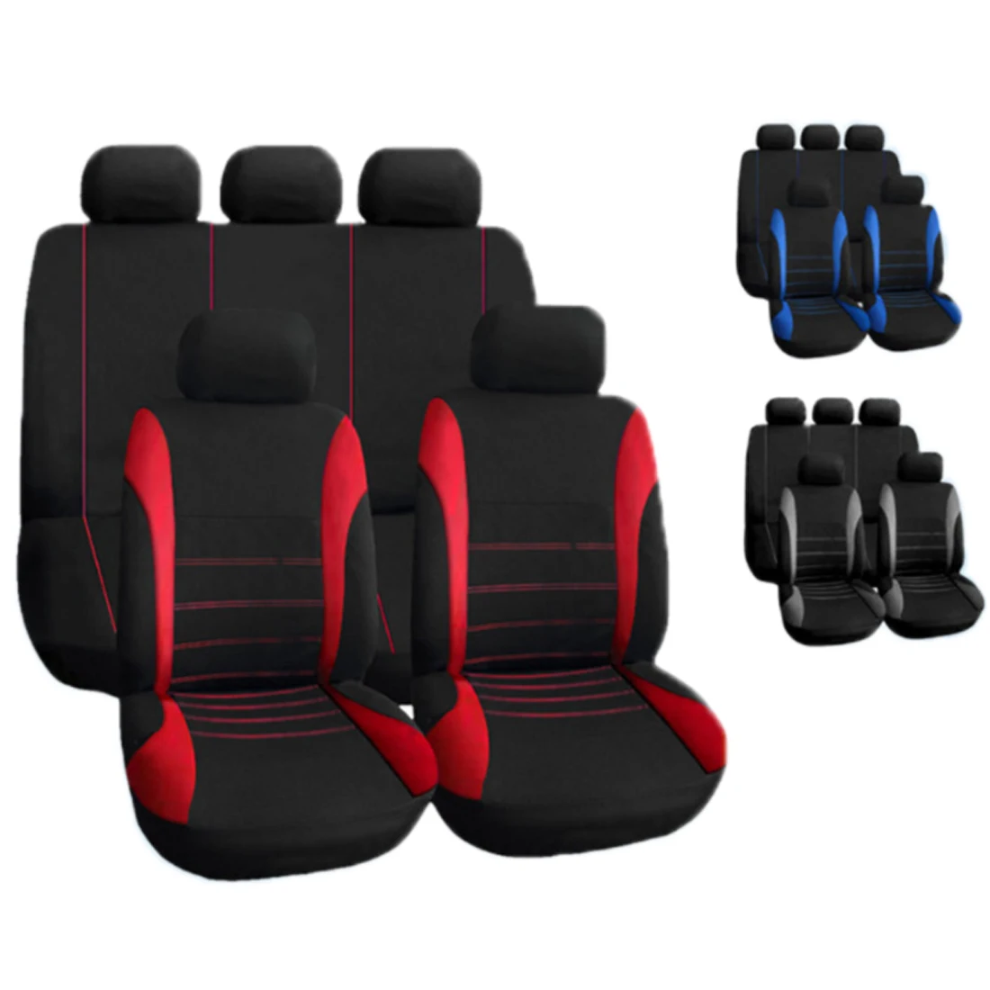 

Dewtreetali 9Pcs/Set Universal Car Seat Cover Polyester Car Front Back Seat Cushion Covers Protector Car Styling Interior Access