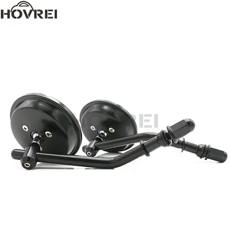 1 пара 8 мм мотоциклетные хромированные черные боковые зеркала для руля, круглые зеркала для скутера для Kawasaki suzuki bmw, зеркала заднего вида