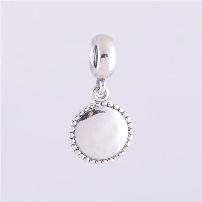 New Vintage Engravable Icon Dangle charms 925 sterling silver Bead Fit