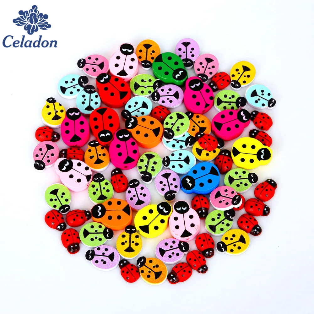 25mm x 16mm Wooden Hedgehog Buttons in Assorted Pack Sizes and Colours