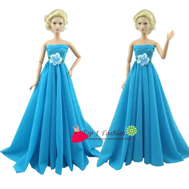 Free Shipping Sky Blue Color Elegance Evening Party Wedding Dress