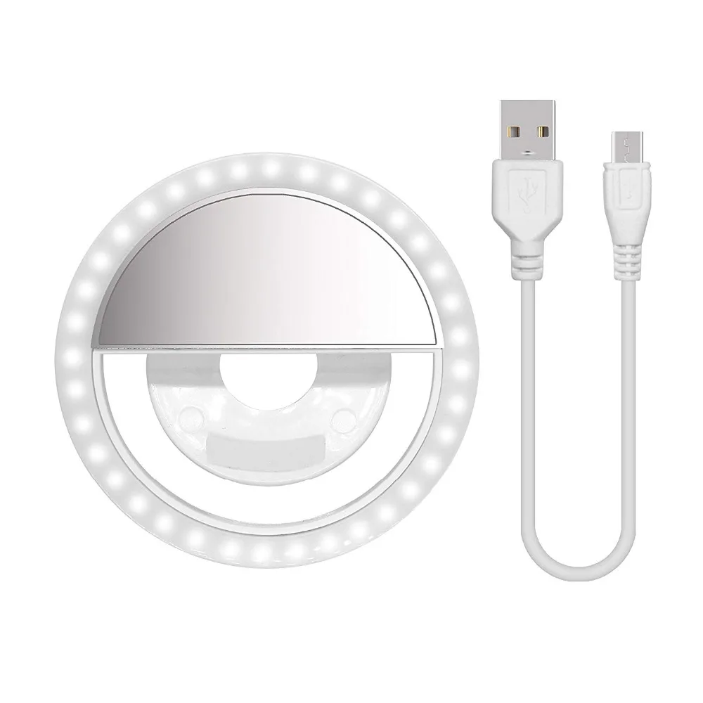 USB зарядка светодиодный селфи кольцо света для iphone samsung дополнительное освещение ночной темноте селфи повышения для телефона заполняющий