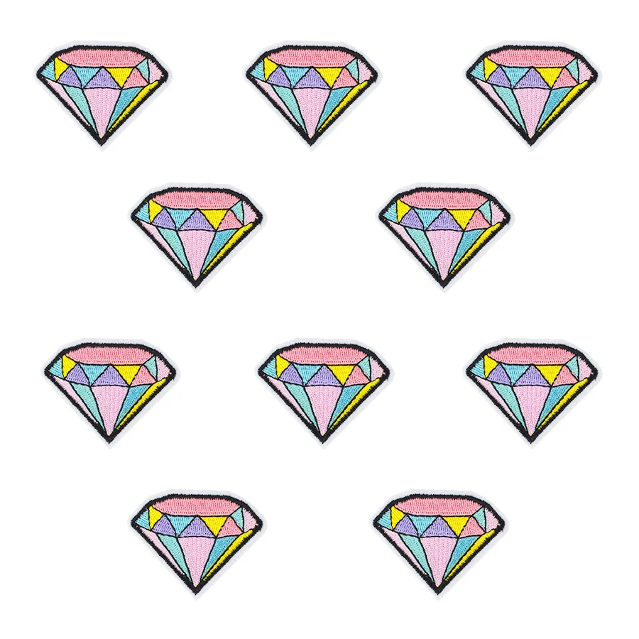 

Iron on Patch for Clothes Sew Embroidery Cartoon Stripes Applique trousers Patch for Jacket Bag Color Diamond Accessories 10 PCS