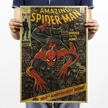 Питер Бенджамин Паркер/Человек-паук Классический фильм/крафт-бумага/Бар плакат/Ретро плакат/декоративная живопись 51x35,5 см