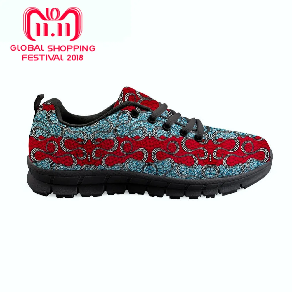 

African style Print Women Casual Sneakers 3D Flower Printing Flats Women Mesh Shoes Zapatos Mujer Female Shoes 2018