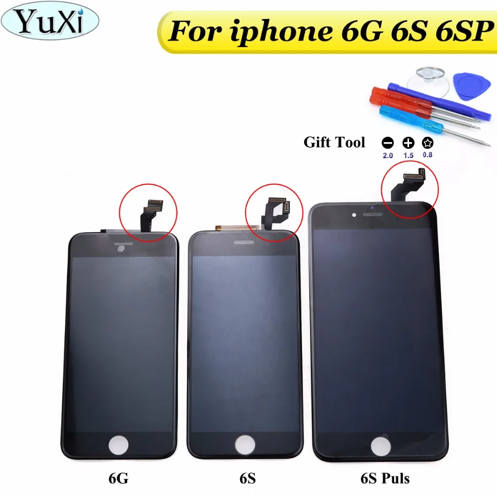

YuXi 1pcs For iPhone 6 6S 6SPlus LCD Display Digitizer Touch Screen Assembly with Home Button for iphone 6G 6S 6S Plus