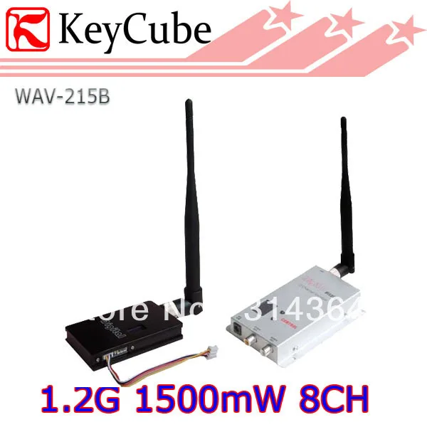 NEW 1.5W 1.2GHz 1500mW Wireless AV Transmitter and 8 Channels Wireless AV Receiver, Audio/Video Output For FPV