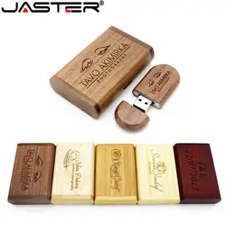 JASTER (более 10 шт. бесплатный логотип) Деревянный usb + коробка usb флеш-накопитель 4 ГБ 8 ГБ 16 ГБ 32 ГБ 64 ГБ фотография свадебный подарок