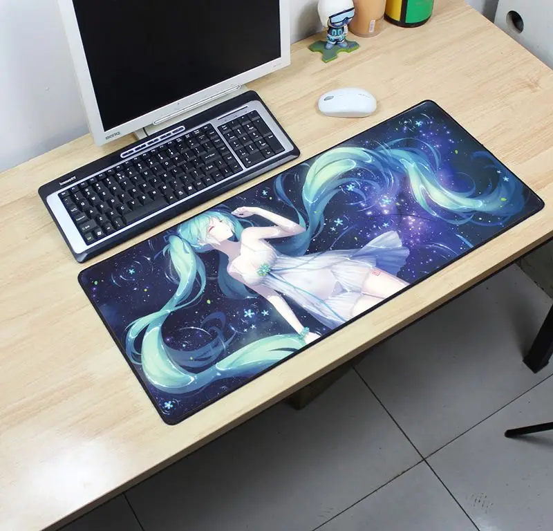 

Hatsune Miku mousepad locrkand 70x30cm gaming mouse pad gamer mouse mat hot sales pad keyboard Popular padmouse laptop play mats