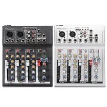 Black White 4 Channel Professional Live Mixing Studio Audio font b Sound b font Console 48V