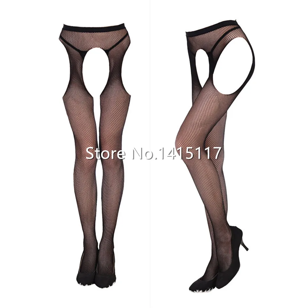 

Black Fishnet Net Open Crotch Tight Elastic Crotchless Stockings Panty Hose Pantyhose Sexy for Lady Girls SX-001057