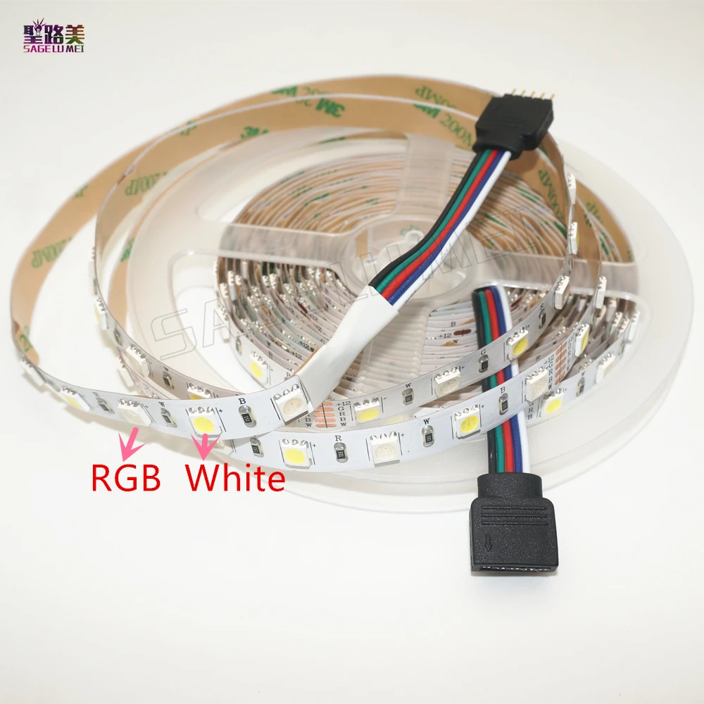 5 м/рулон DC12V 60 светодиодный s/M SMD5050 смешанный цвет RGBW RGB+(теплый/холодный белый) RGBWW RGBCW Светодиодная лента 5pin IP30/IP65/IP67 300 светодиодный s/рулон