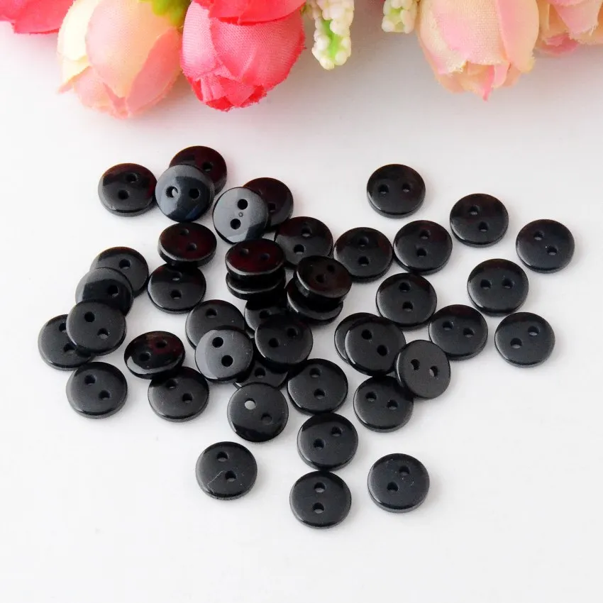 

Free shipping -500Pcs Round Black White Resin Sewing DIY Handmade Shirt Buttons 2 Holes Pattern Scrapbooking 9mm