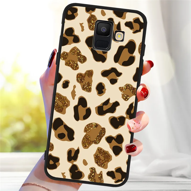 Leopard marble For Samsung Galaxy A9 A8 A7 A6 A5 A3 J3 J4 J5 J6 J8 Plus M30 A40S A10 A20E phone Case Cover Coque Etui