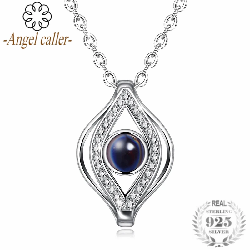 

Angel Caller 2019 New Temperament 925 Sterling Silver Women Gifts Originality Projection 100 Language I Love You Charm Necklaces