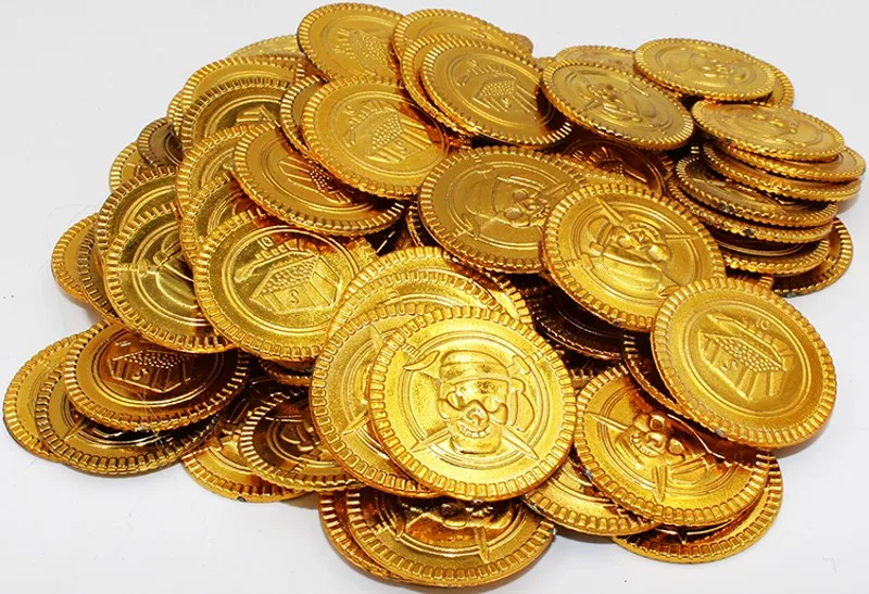100Pcs/bag New Arrival Pirate Styles Fake Gold Coins Game Shows Props