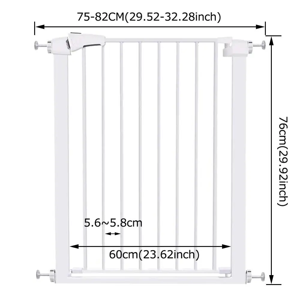 Регулируемые Детские Безопасные ворота, забор для собак, кошек, лестничных дверей, металлические высокопрочные железные ворота для безопасности детей