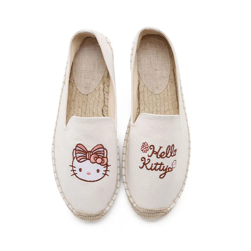 

Breathable low to help the canvas a pedal casual shoes ladies Hello Kitty low-sewn fisherman shoes female.