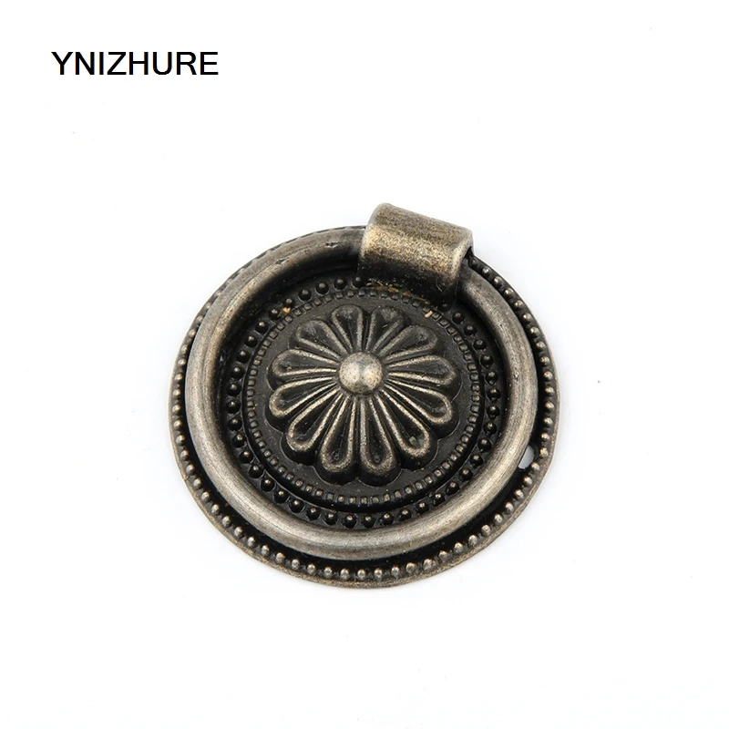 20pcs 37mm Ring Style Single Hole Antique Brass Color Knobs Mini Screw