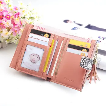 

Women Leopard Print Snake Cute Fashion Purse Tassel Wallet Coin Card Clutch Paquet de cartes de portefeuille tendance