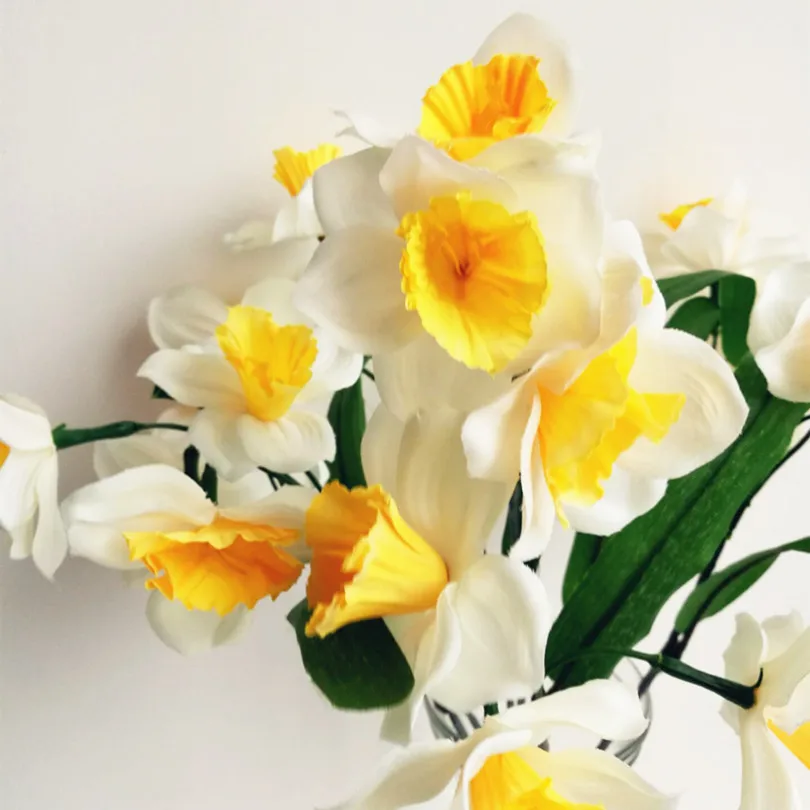 Искусственный Нарцисса цветы имитация шелка нарциссами 21 головки для украшения