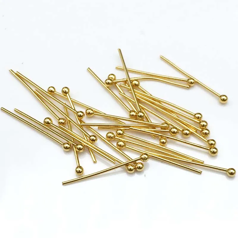 

100Pieces/lot 4 size Hot sale gold Tone stainless steel ball end head Pins for Jewelry Making Findings, 20mm/25mm/30mm/40mm