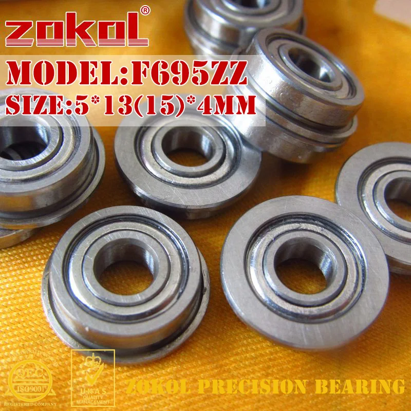 

ZOKOL F695 ZZ bearing F695ZZ Flange bearing F695-ZZ Deep Groove ball bearing 5*13(15)*4mm