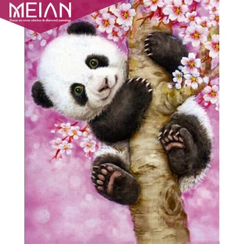 

Meian 5D DIY Diamond Painting "Panda" Embroidery Full Round Diamond Cross Stitch Rhinestone Mosaic Painting Decor Gift