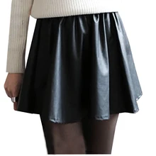 Женская юбка из искусственной кожи новая весенняя летняя стильная повседневная плиссированная юбка с высокой талией размера плюс винтажная мини-юбка Saias SF241