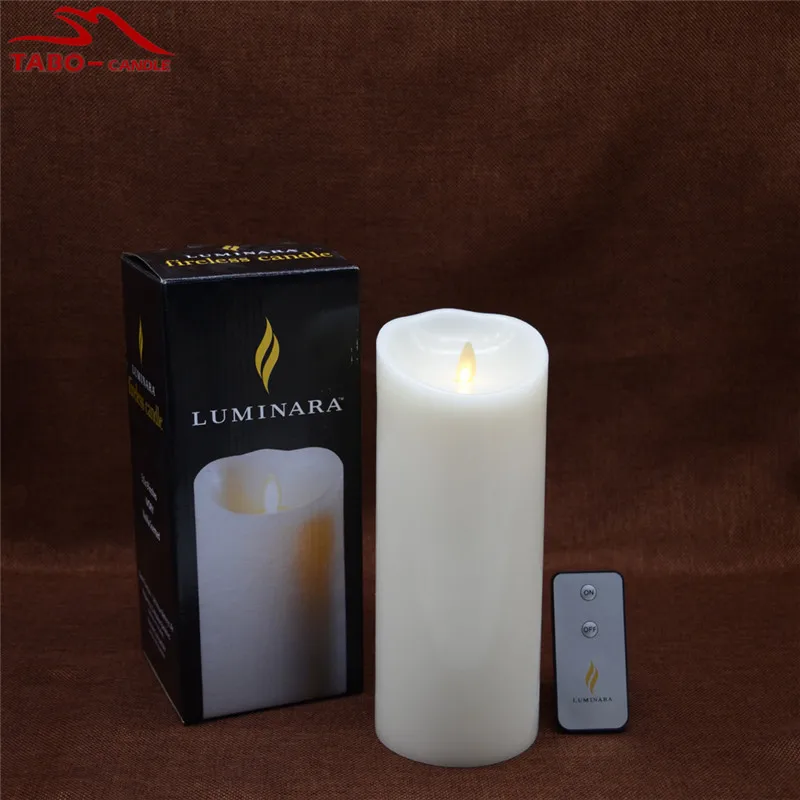 Luminara White LED Candle Light Wax Flameless Moving Wick Battery Powered Lamp Candles for Home