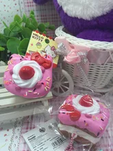 1PCS original package rare hello kitty squishy sweet cake squishy phone charm pink food toys stress