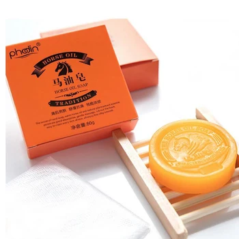 

3pcs horse oil soap handmade soap natural essential oil soap cleansing bath to blackhead multi-effect soap