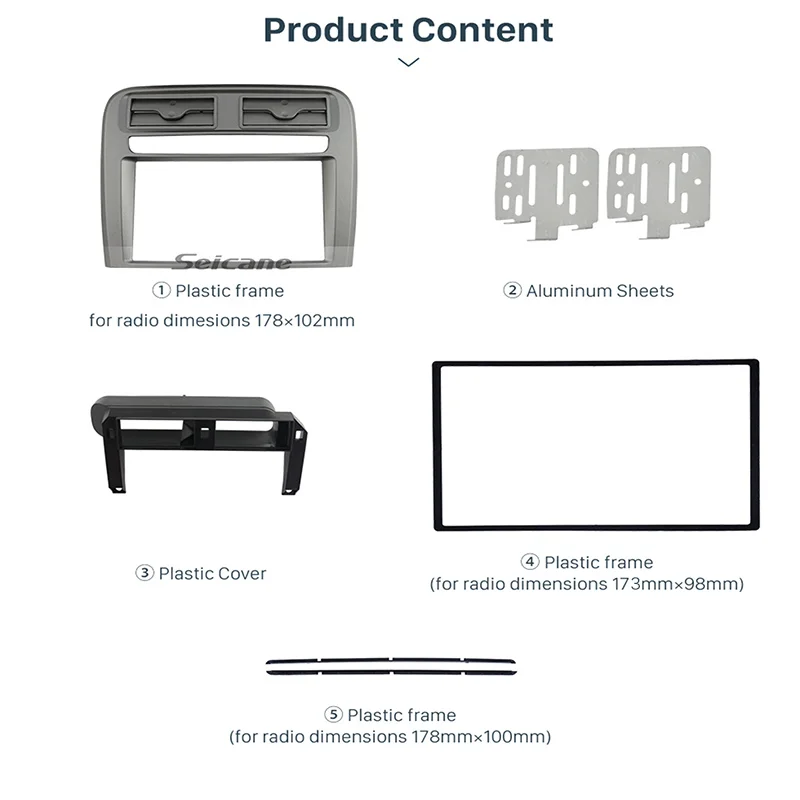 Seicane 2 DIN автомобилей Радио Фризовая Аудио рамка для 2005 2006 2007 2008 2009 FIAT GRAND PUNTO LHD Установка комплект тире ободок