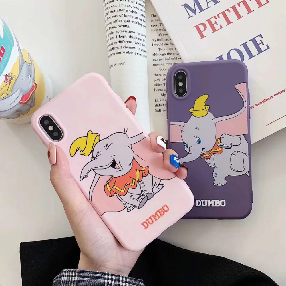 

KAIEN funny cute cartoon flymoon DUMBO fashion soft cover for Apple Mobile phone case for iPhone 6 6s 7 8 plus 10 X XR XS MAX