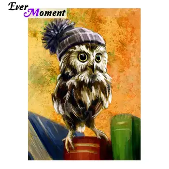 

Ever Moment Diamond Painting Owl On Book Mosaic Full Square Drill Picture Of Rhinestone Diamond Embroidery Home Decoration 3F080
