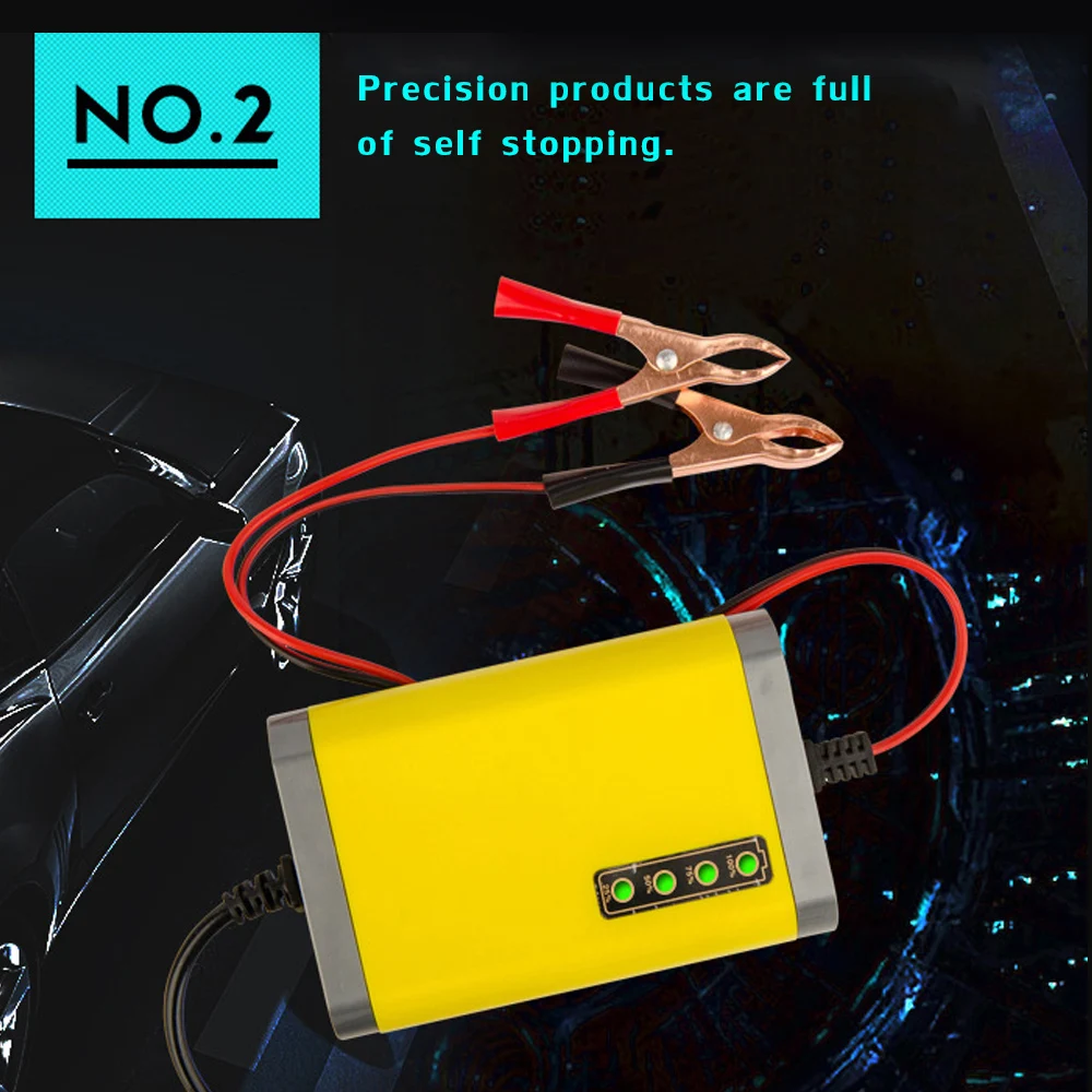 

12V 2A 220V EU Plug Universal LED Display Car Motorcycle Battery Charger Full Automatic Smart Automotive Motorcycle Fast Charge