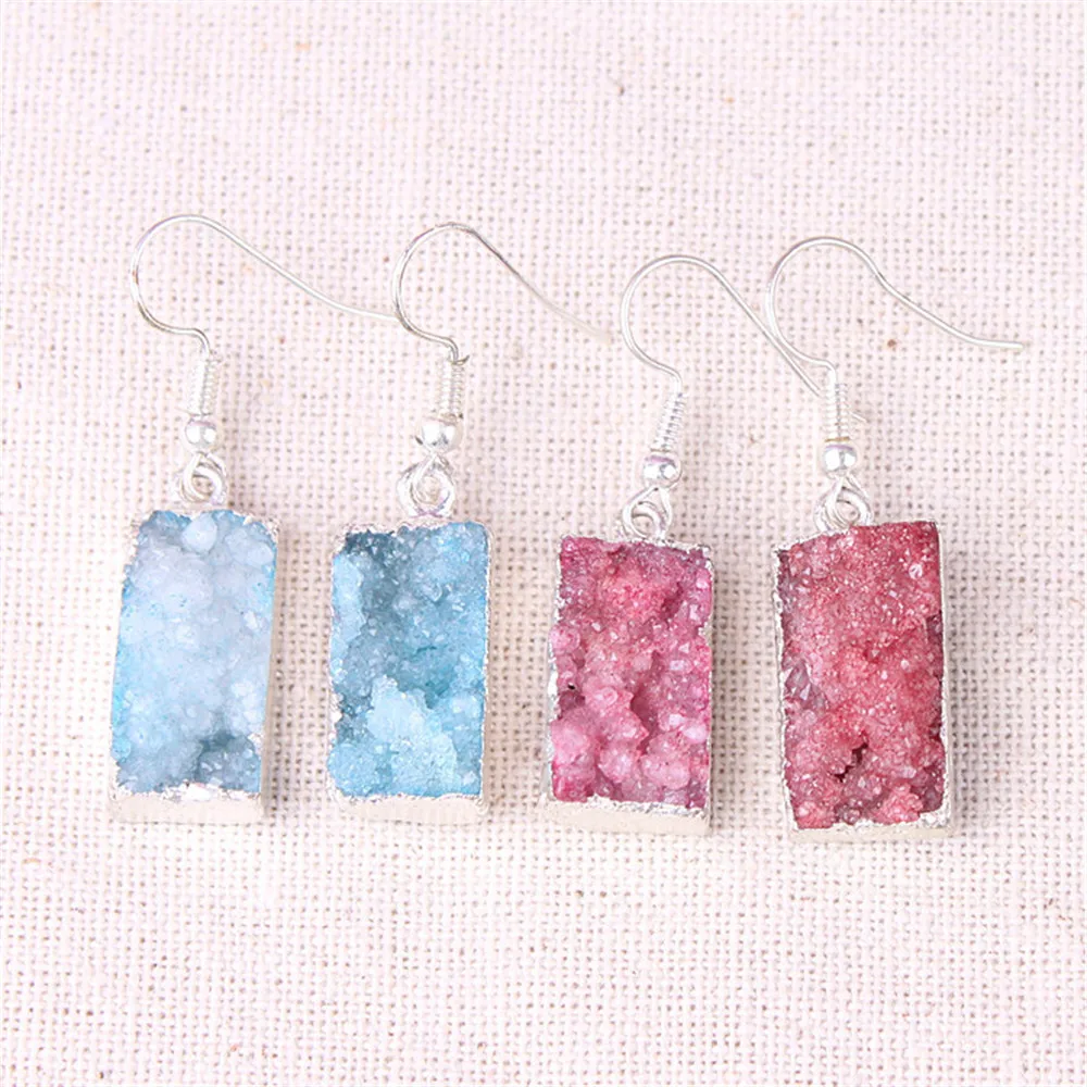 

Natural Stone Agates Dangle Drop Earrings For Women Beautiful Gold Color Agat Dangle Earring Jewelry Pendant