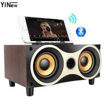 Wooden Wireless Bluetooth Speaker Portable subwoofer HiFi Shock Bass Altavoz FM TF AUX USB TV Soundbar for iPhone Sumsung Xiaomi