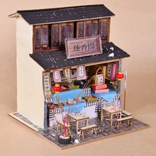 Для самостоятельного изготовления миниатюрный проект деревянный кукольный домик античный закуски магазин модель детские руки-на игрушка; развивающая игрушка