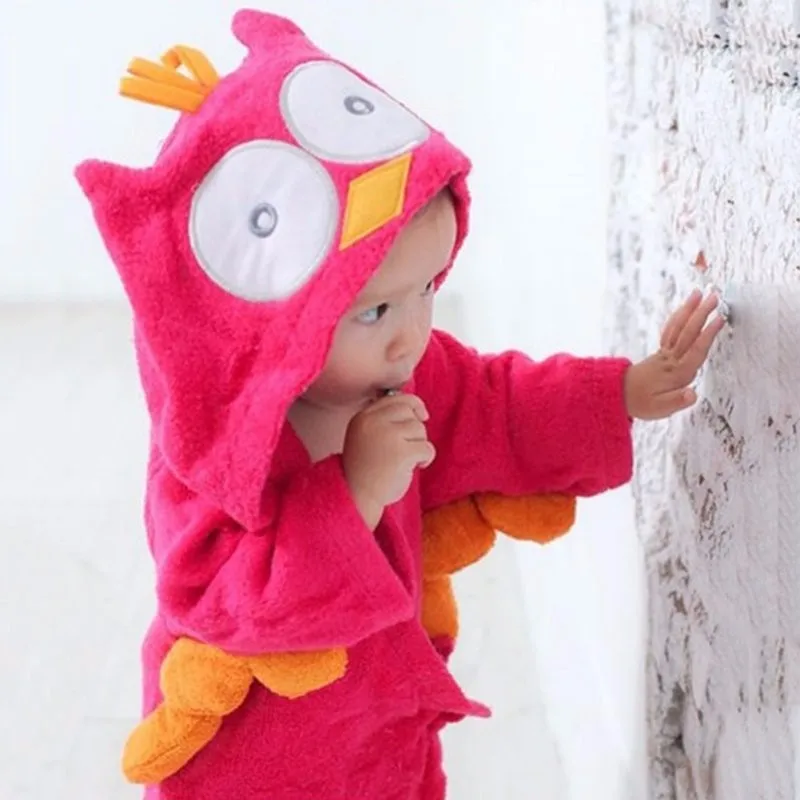Новая осенне зимняя одежда для маленьких мальчиков халаты для девочек мультфильм халат пижамы 9 видов животных стиль новорожденных