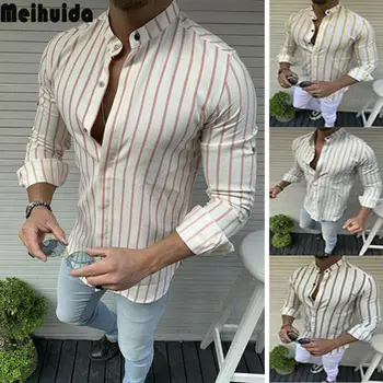 

Men's Short Sleeve stripe Shirts Cotton Summer Casual Tops