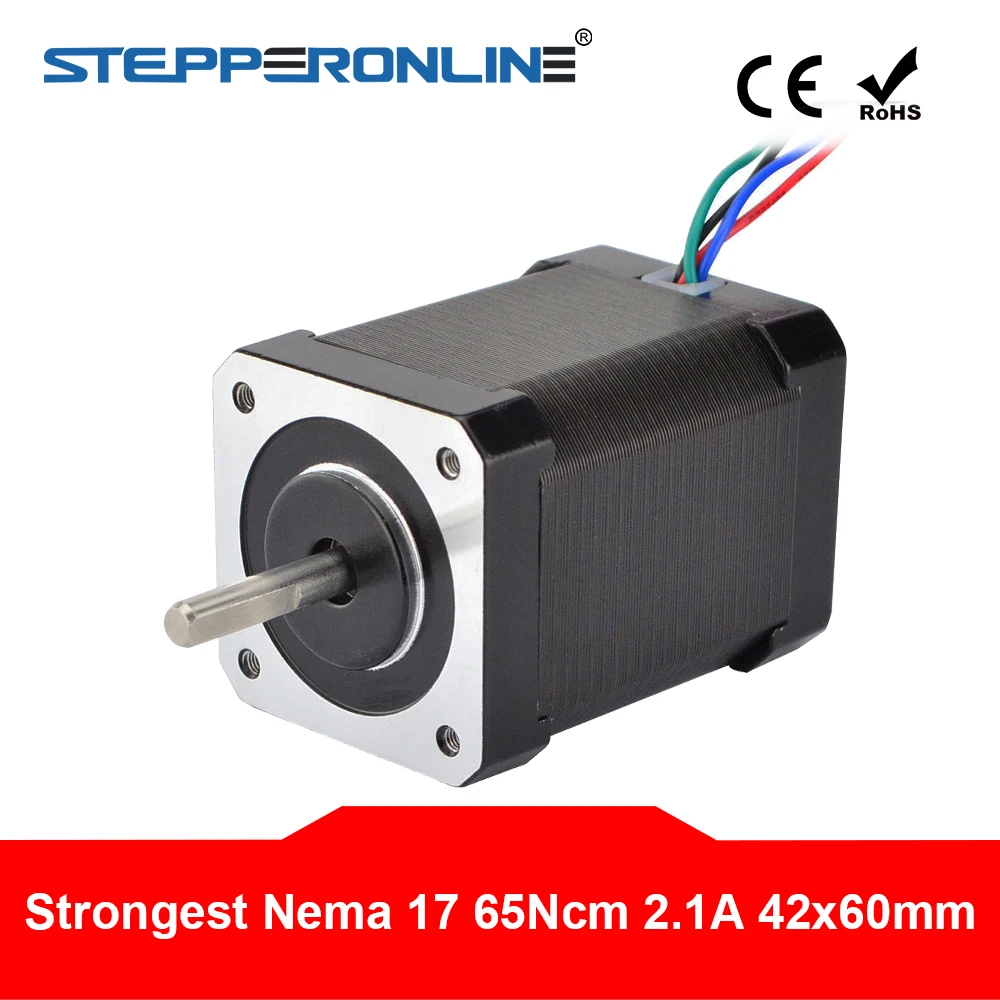 

Nema 17 Stepper Motor 65Ncm(92oz.in) 60mm 2.1A 4-lead Nema17 Motor 42BYGH Stepper for 3D Printer CNC XYZ Motor