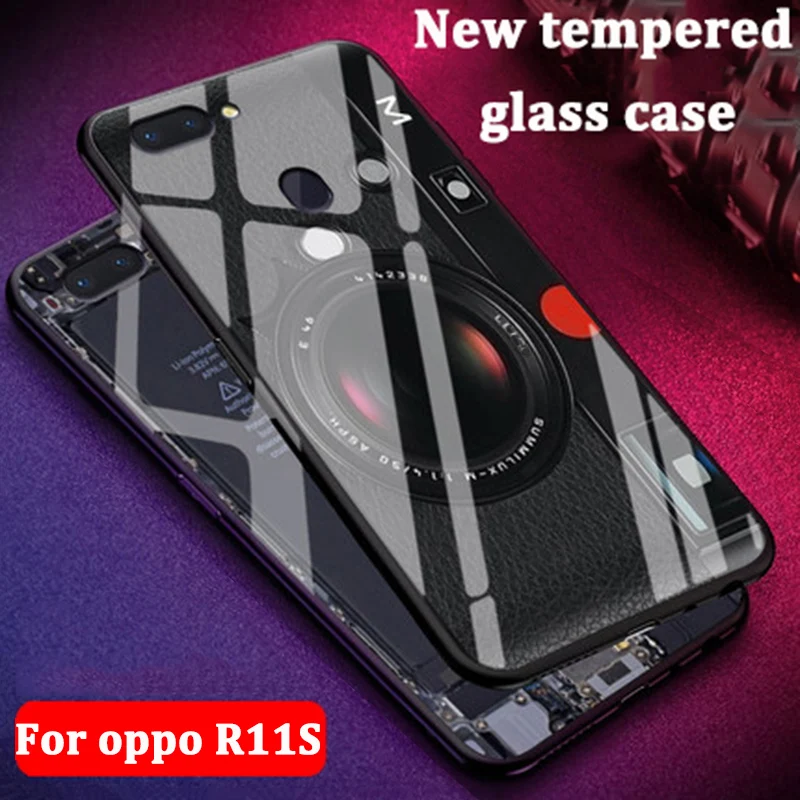 Роскошные Ретро Мультфильм закаленное Стекло чехол для OPPO R 11 s защитные чехлы S
