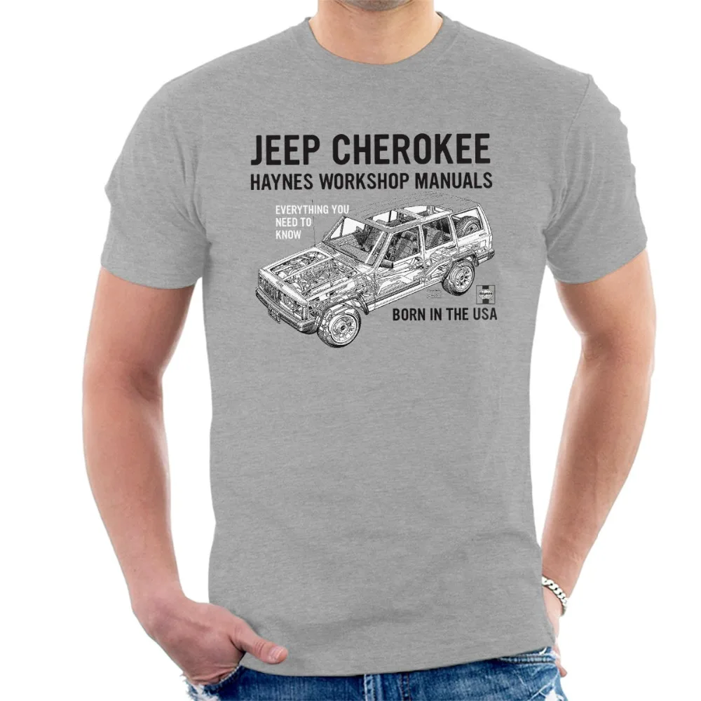 

American Classic Car Jeep Cherokee Black Men'S T-Shirt Homme 2019 New Sleeve Harajuku Tops Band Shirts