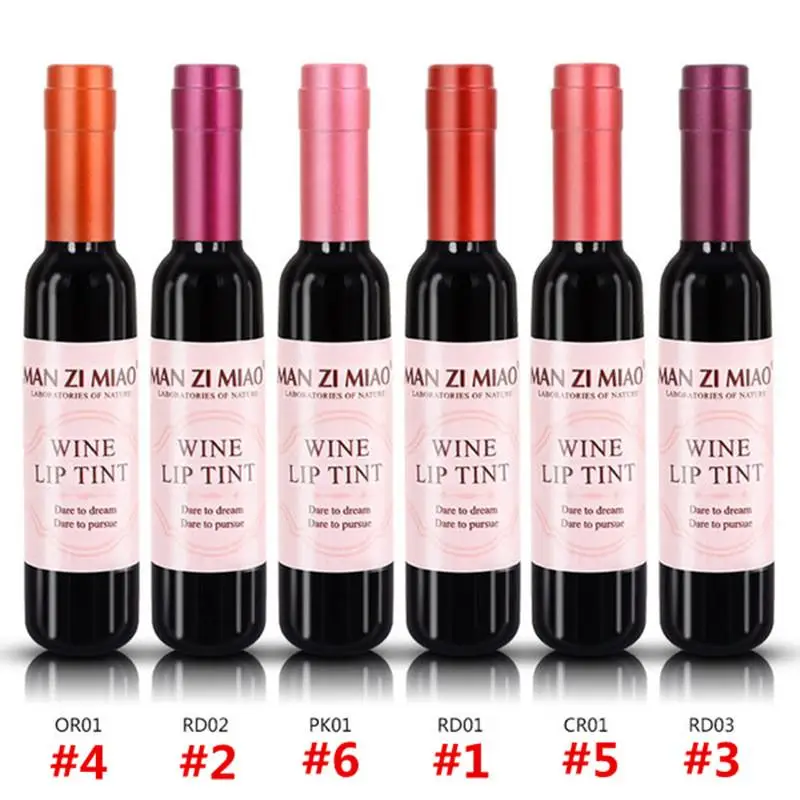 Новая мода творческий Для женщин красное вино губ жидкая губная помада-стик для губ