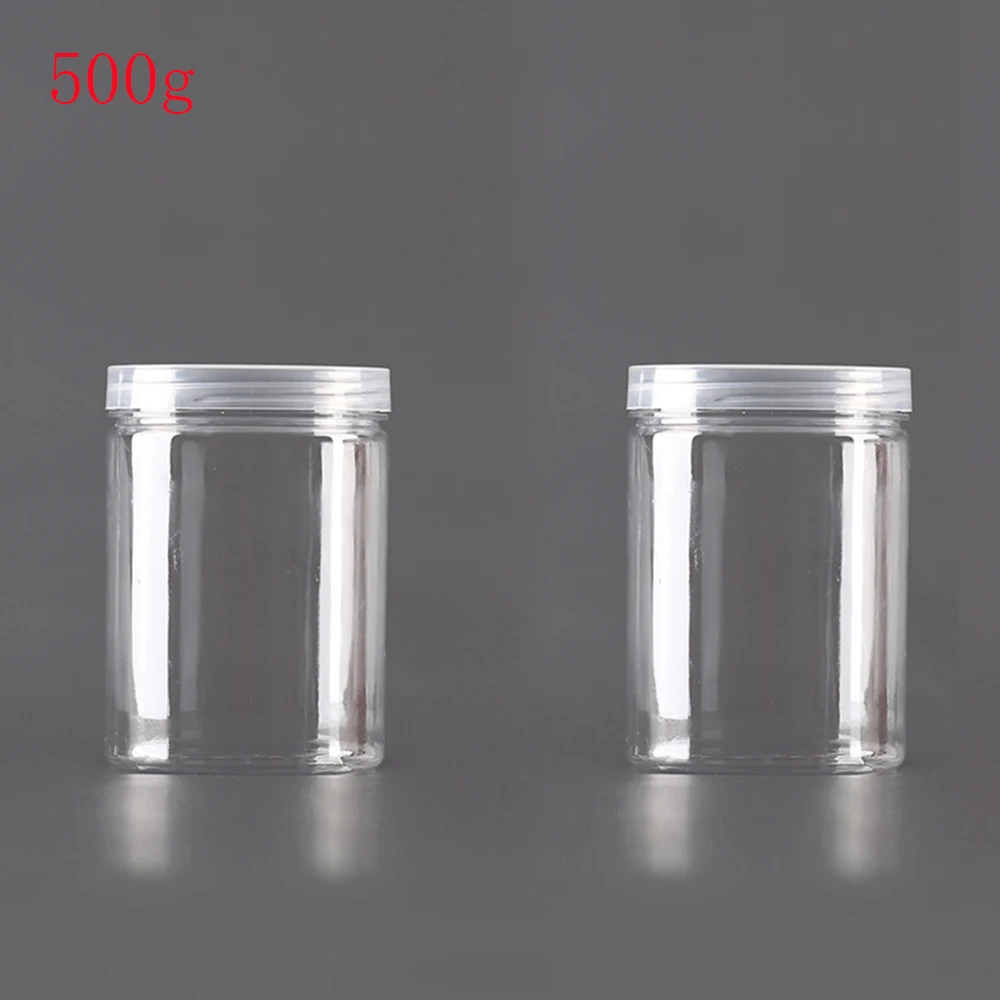 

20pcs/lot 500g clear Refillable Bottles Travel Face Cream Lotion Cosmetic Container Plastic Empty Makeup clear Jar