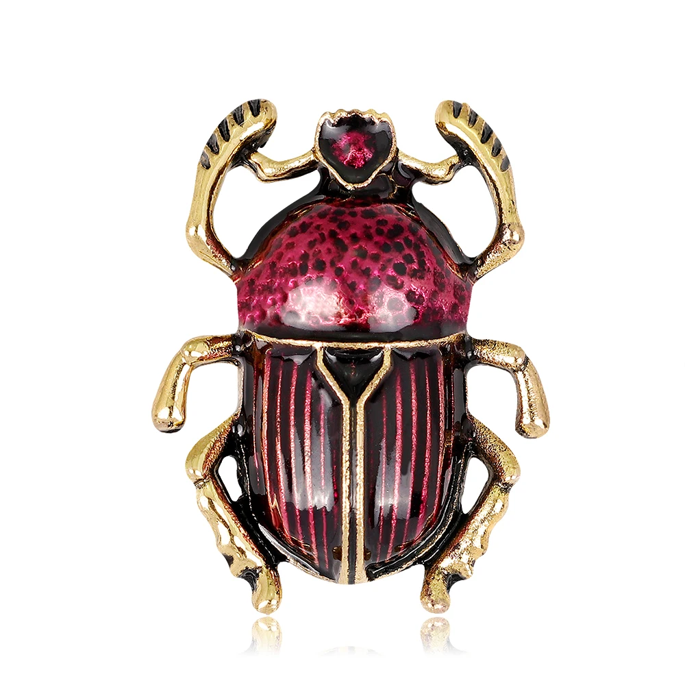 

Cute red / green/ beetle brooch for women kids metal badge insect Brooch for a scarf lapel pin clothing fashion jewelry